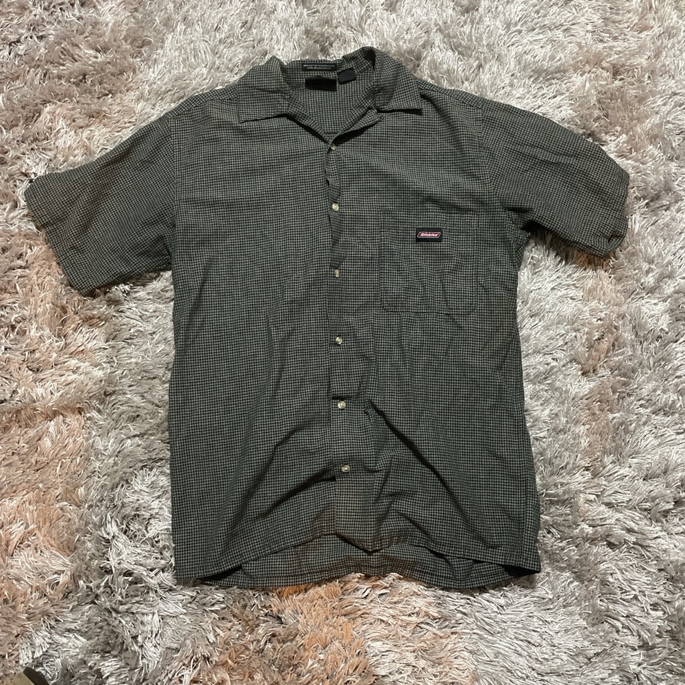 Dickies Black Casual Button Down Shirt Lightweight